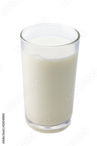 glass of milk isolated on white background with clipping path