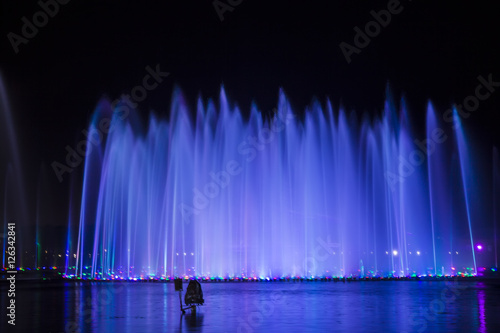 Music fountain at night