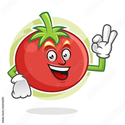Delicious tomato mascot, tomato character, tomato cartoon,