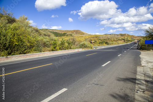 In autumn, highway landscape