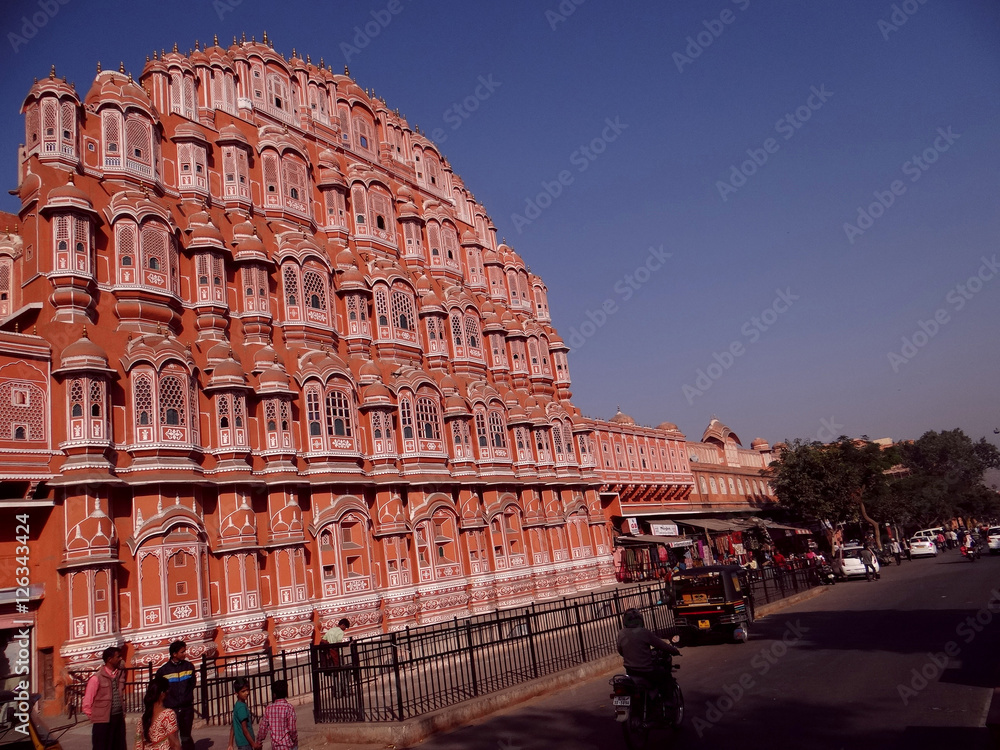 Palace of the Winds or Hawa Mahal, Jaipur; a Famous Rajasthan landmark.