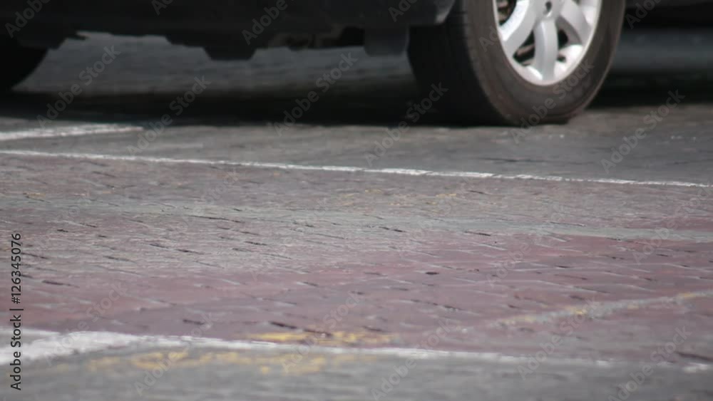 Pedestrian crossing in a city