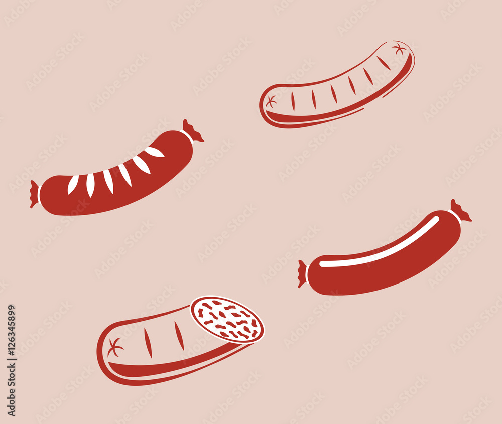 Sausage german food icon vector illustration graphic design Stock