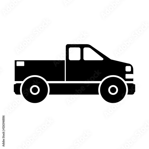 pickup icon over white background. transportation vehicle design. vector illustration
