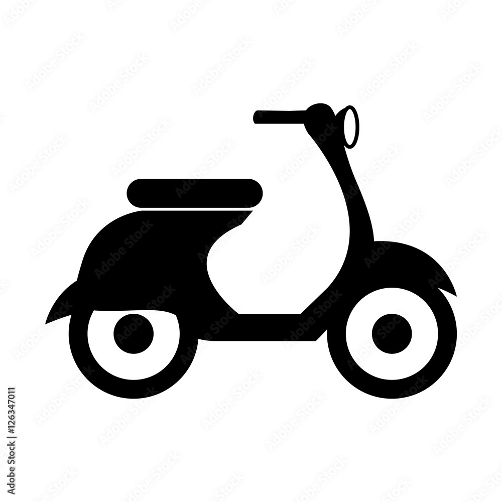 silhouette of scooter motorcycle icon over white background. transportation vehicle design. vector illustration silhouette of scooter motorcycle icon over white background. transportation vehicle design. vector illustration