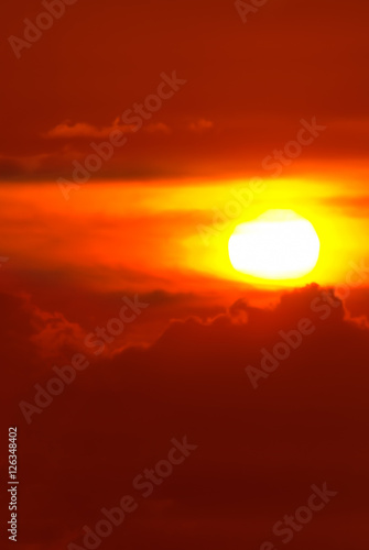 Fototapeta Naklejka Na Ścianę i Meble -  Blur red bloody sunset vertical view