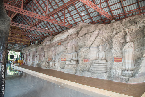 Big Buddha stone at Wat Tham Pha Daen Pagoda photo