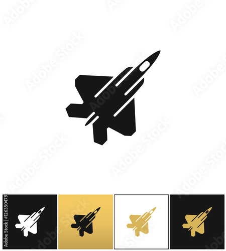 Air force navy airforce vector military plane or fighter jet icon