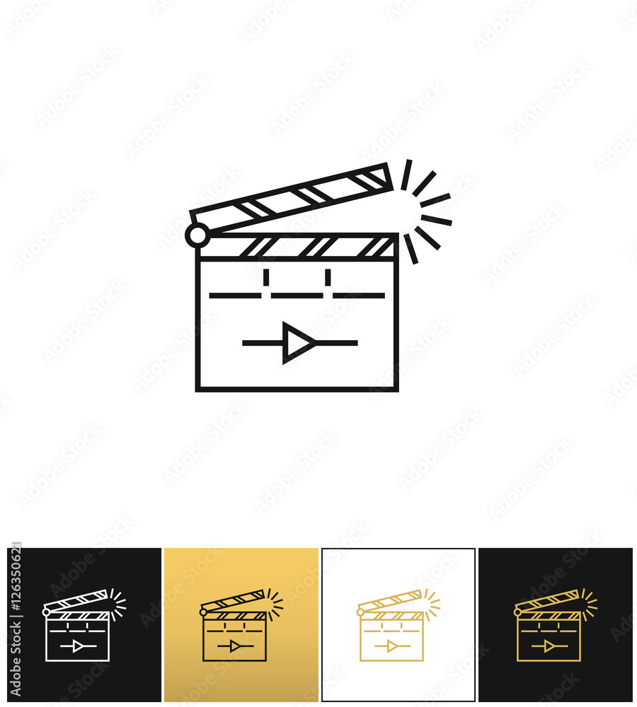 Film clapping clap board or clapperboard vector icon Film clapping clap board or clapperboard vector icon