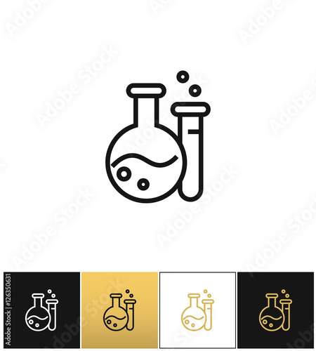 Flask and beaker equipment lab vector icon