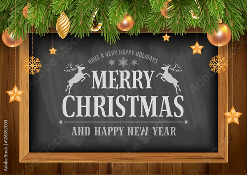 Christmas background with chalkboard
