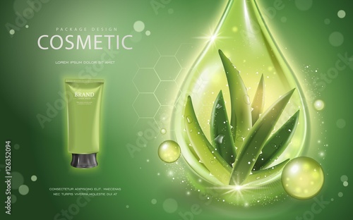 Aloe vera cosmetic template