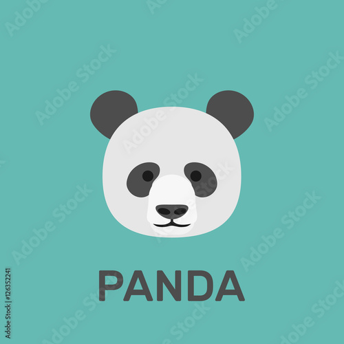 Fototapeta Naklejka Na Ścianę i Meble -  cute panda face in flat style