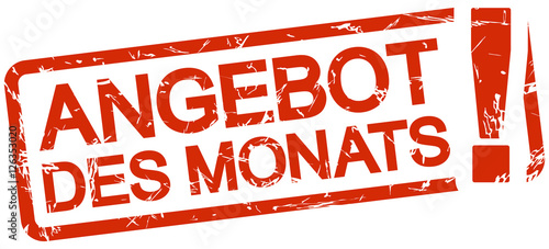 red stamp with text Angebot des Monats