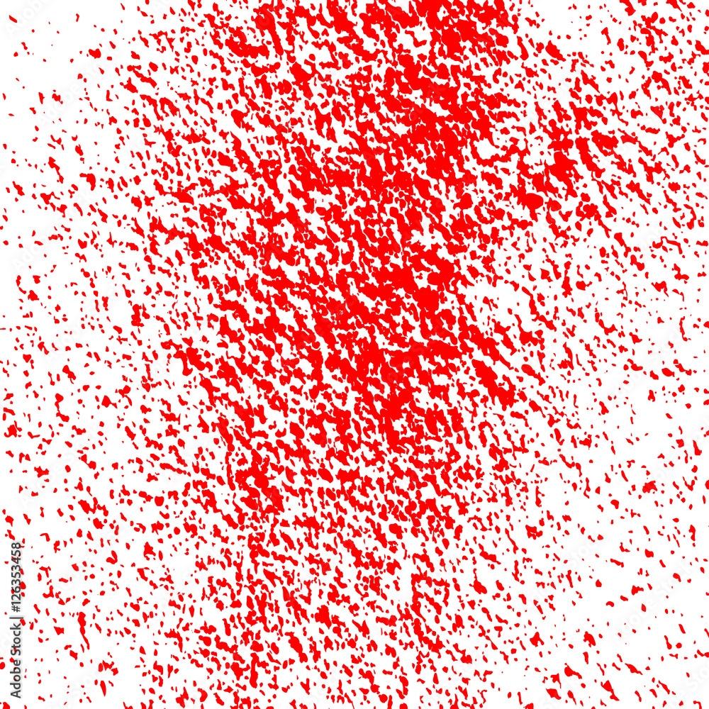 Blood splatter. Red paint splashes on white background. Grunge texture