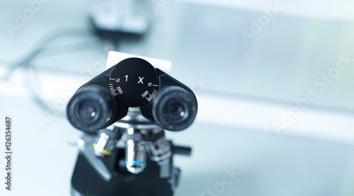 Microscope in the Laboratory, modern close-up shot
