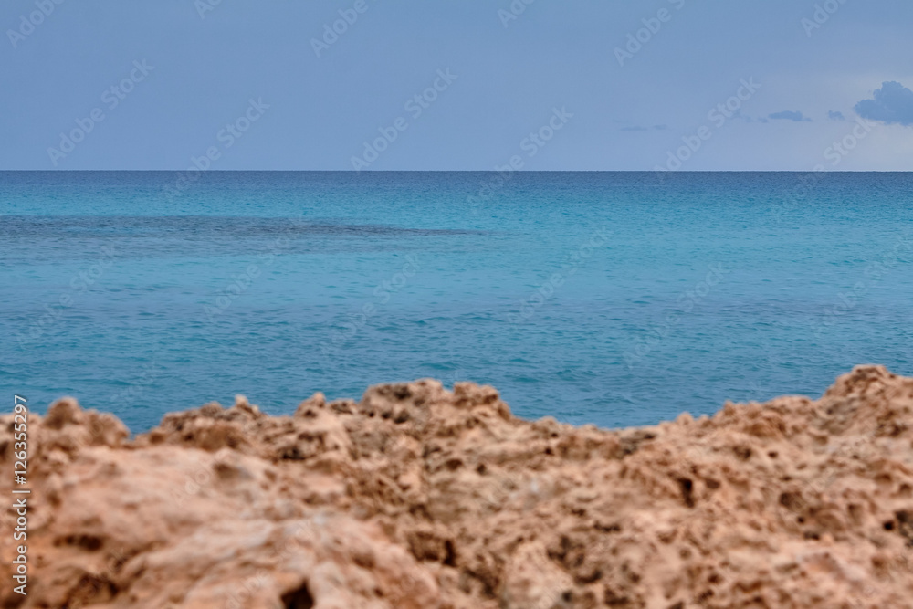 Waving blue water surface of the sea background
