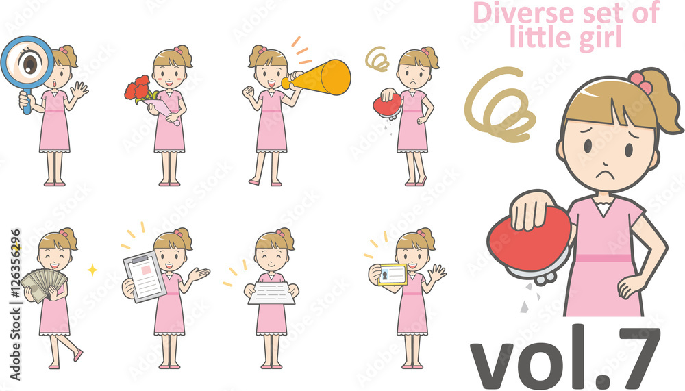 Diverse set of little girl , EPS10 vector format vol.7 Diverse set of little girl , EPS10 vector format vol.7