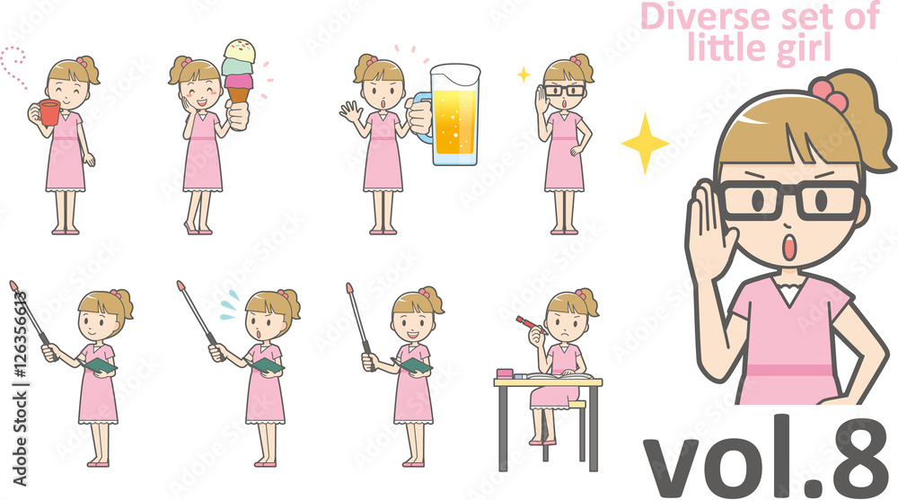 Diverse set of little girl , EPS10 vector format vol.8 Diverse set of little girl , EPS10 vector format vol.8