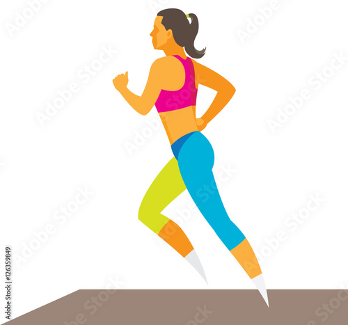 young woman makes jogging