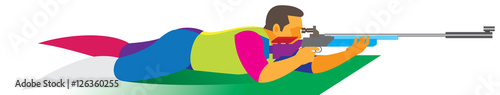 The shooter performs shooting from a prone position