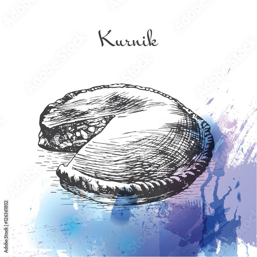 Kurnik watercolor effect illustration.