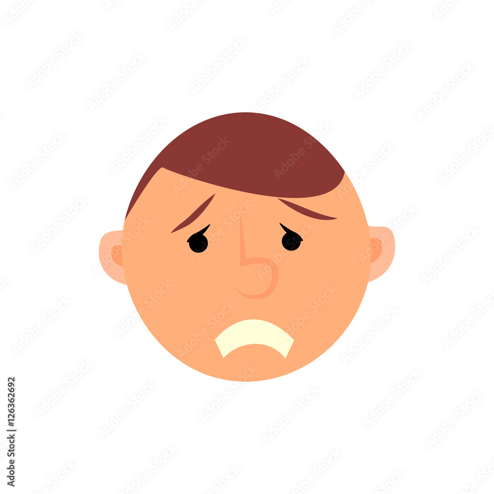 Human emotions. Men faces on white background. Man emotions expression icons and man portrait emotions Human emotions. Men faces on white background. Man emotions expression icons and man portrait emotions