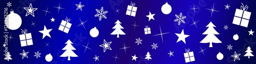 Bannière Noël. Fond bleu nuit  