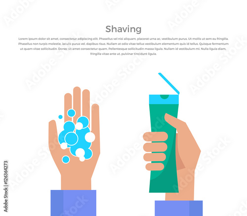 Shaving Concept Banner Vector Illustration.