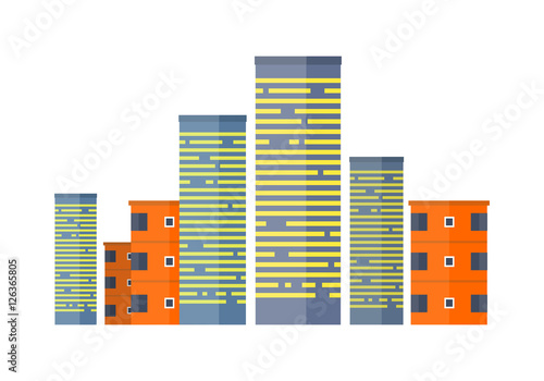 Skyscrapers and Buildings. Asian Multistorey House