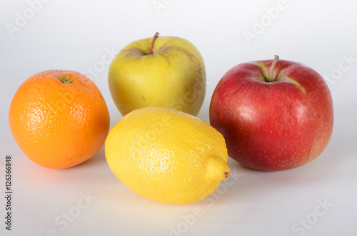 Apples, lemon and orange