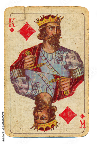Ancient playing card background - king of diamonds
