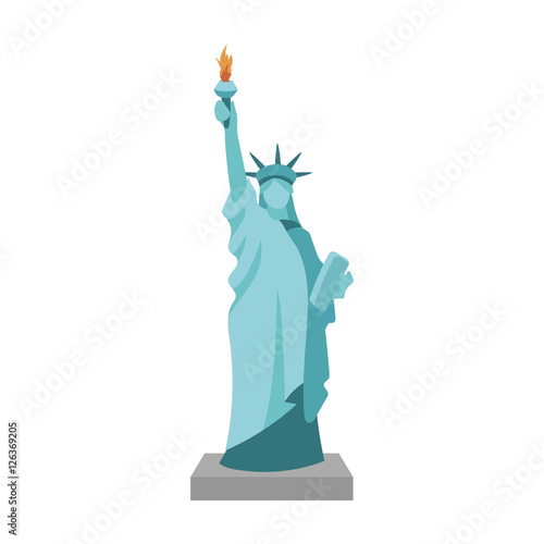 Statue of Liberty icon in cartoon style isolated on white background. USA country symbol stock vector illustration.