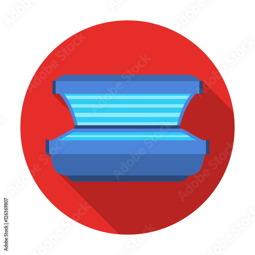 Tanning bed icon in flat style isolated on white background. Skin care symbol stock vector illustration.