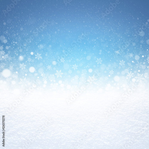 Winter snow background on blue © mozZz