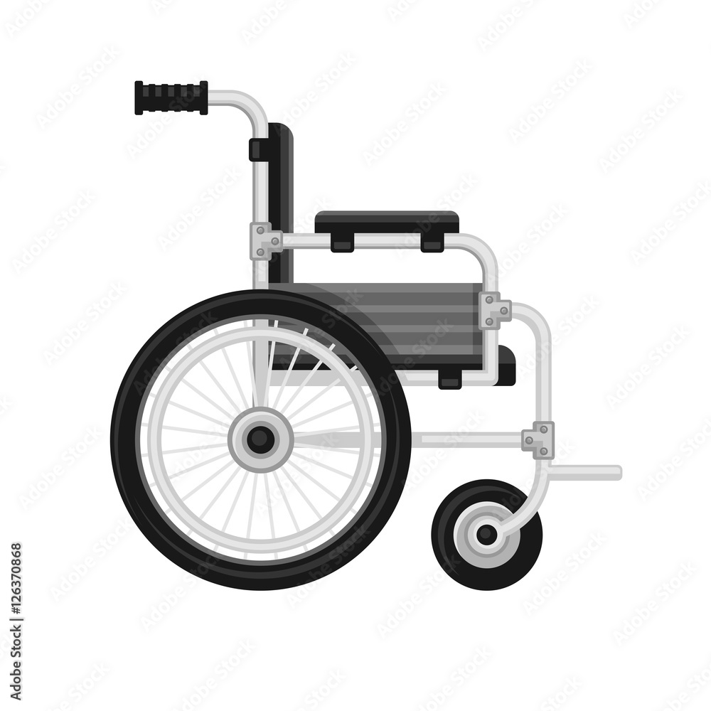 Wheelchair Medical Icon on White Background. Vector Wheelchair Medical Icon on White Background. Vector
