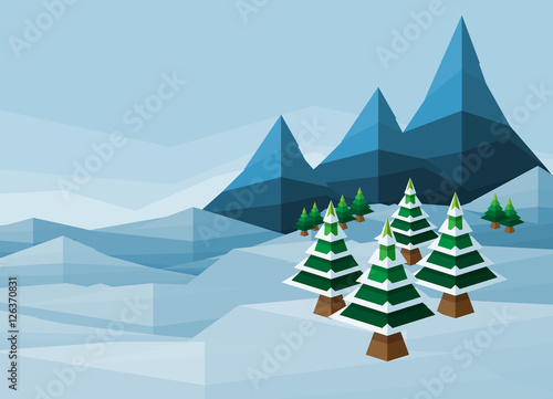 Polygon Christmas Snow Wint...