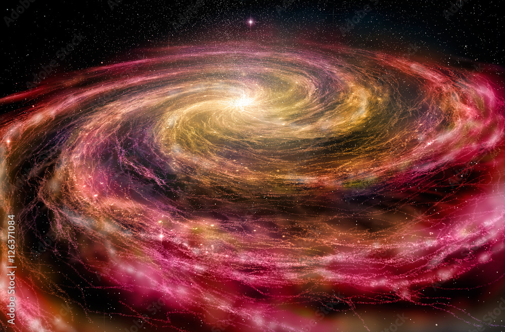 Fototapeta premium Spiral Galaxy in deep space, 3D illustration