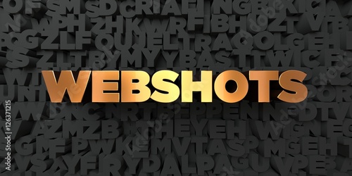 Webshots - Gold text on black background - 3D rendered royalty free stock picture. This image can be used for an online website banner ad or a print postcard. photo