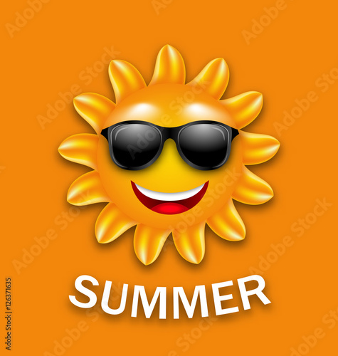 Cool Happy Summer Sun in Sunglasses