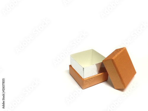 Cardboard box on white background special for gift. picture used design