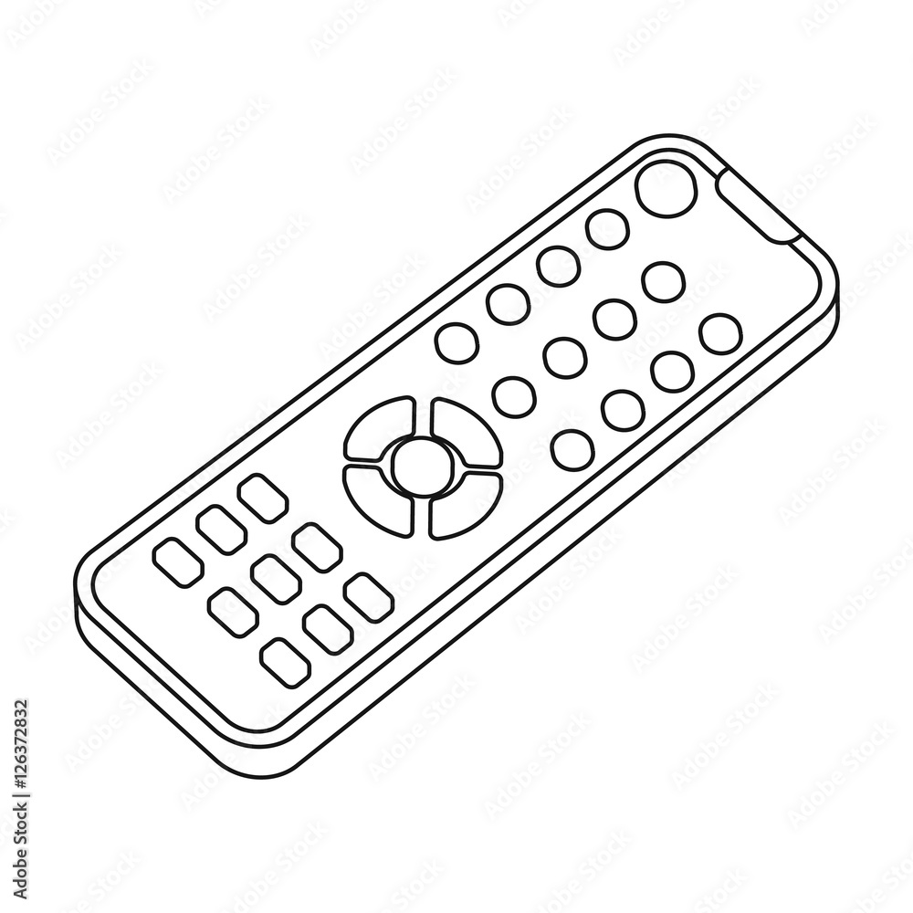 Remote Controller Outline Remote control icon in outline style isolated on white background ...