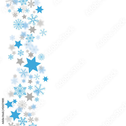 Christmas Blue Gray Snowflakes Stars Stardust