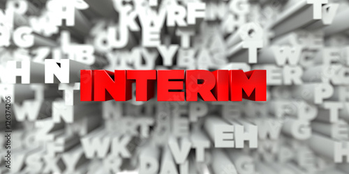 Fotografija INTERIM -  Red text on typography background - 3D rendered royalty free stock image