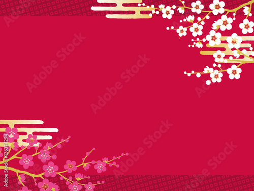 梅の花　背景イラスト