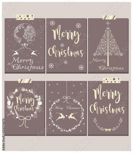 Fancy Christmas cards set