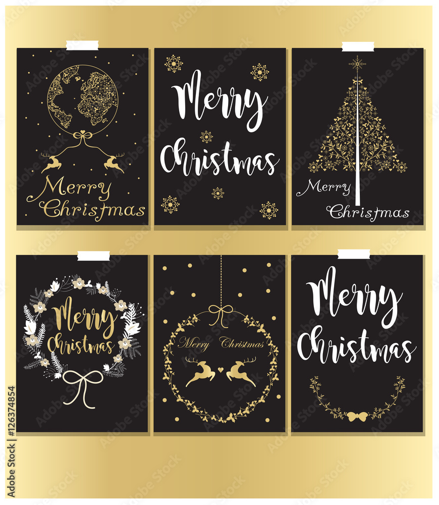 Black And Gold Christmas Cards 