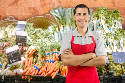 Quadro su tela shopman at the greengrocer