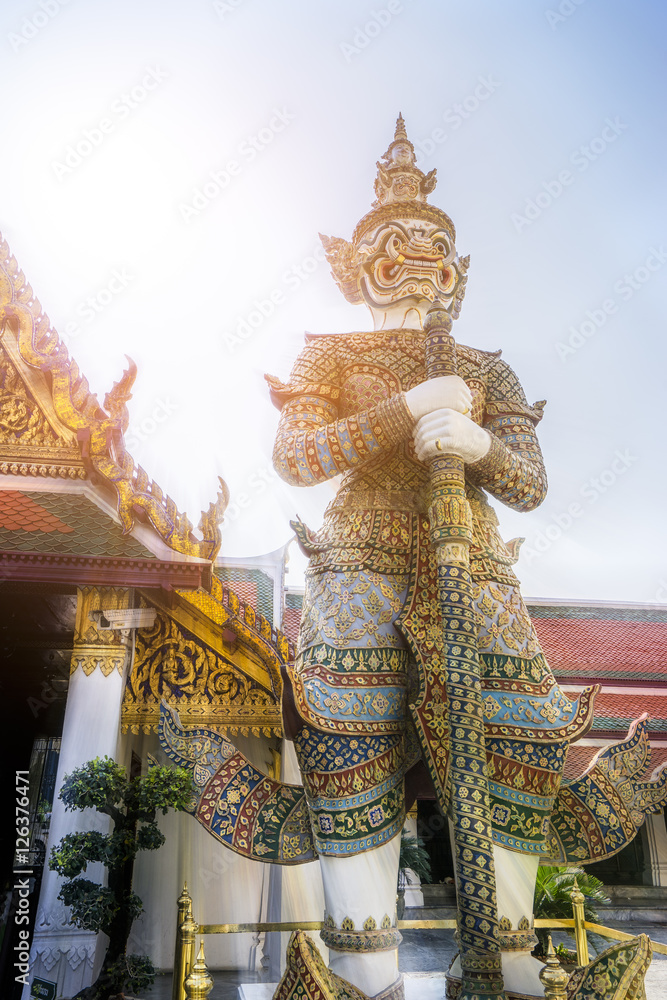 Giant demon in Wat PhraKaew , Thailand Giant demon in Wat PhraKaew , Thailand