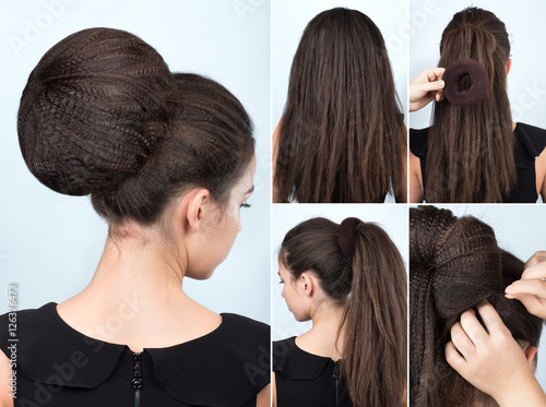 Hairstyle tutorial bun with chignon